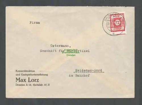 B4973 Brief SBZ Ostsachsen 1945 Postmeistertrennung Pirna 46 Ha gepr. Ströh BPP