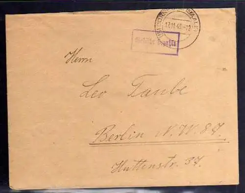B326 SBZ Brief Gebühr bezahlt 1945 Dornburg Saale