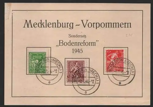 B-14509 SBZ MVP Mecklenburg Vorpommern Gedenkblatt Bodenreform 23-25 b Schwerin