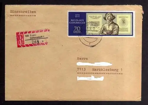 B3526 DDR Briefe Einzel- oder Mehrfachfrankaturen 1973 1828 EF Einschreiben