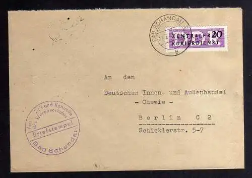 B2398 Brief DDR ZKD 7 1957 Zoll Bad Schandau nach Berlin O 17 Deutscher Innen-