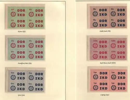 B13813 DDR ZKD 4x C 1 - 15 ** postfrisch je Eckrand Viererblock Ecke oben links