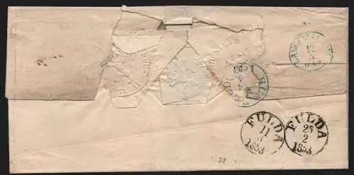 B11806 Brief Thurn & Taxis Fulda 1853 nach Langenselbold