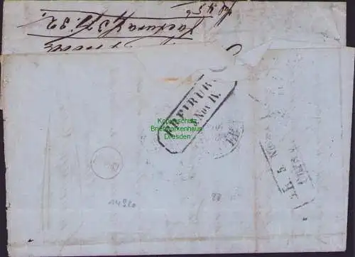B14920 Thurn & Taxis 10 EF Faltbrief Frankfurt a. M. 1857 n Freiburg im Breisgau