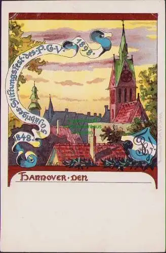 158832 AK Hannover 1898 50 jähriges Stiftungsfest PGV