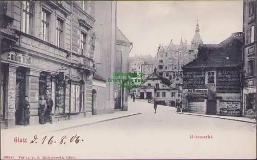 158887 AK Klodzko Glatz 1906 Rossmarkt