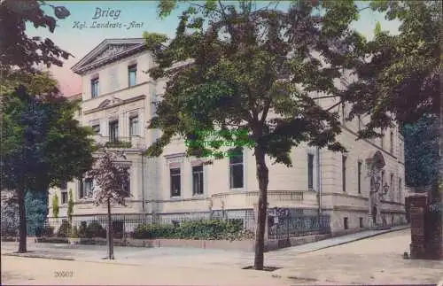 158647 AK Brieg Bz. Breslau Brzeg 1907 Landratsamt