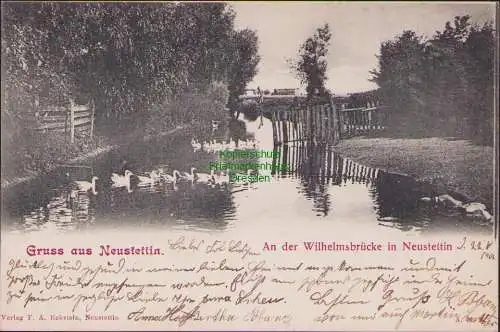 158638 AK Szczecinek Neustettin 1901 An der Wilhelmsbrücke