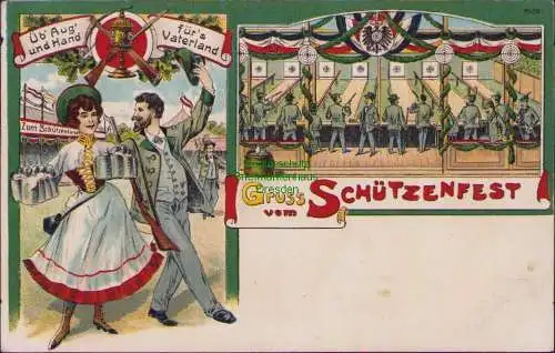 158693 AK Frankenberg 1911 Gruss vom Schützenfest