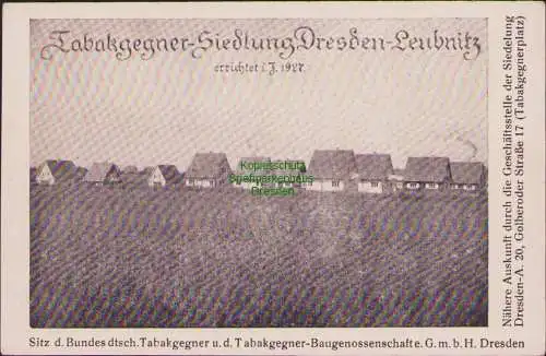 158584 AK Dresden Leubnitz Tabakgegner Siedlung Holzhaussiedlung um 1930