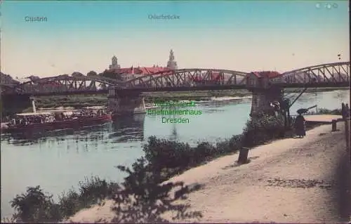 158712 AK Küstrin Cüstrin Kostrzyn nad Odra 1909 Oderbrücke