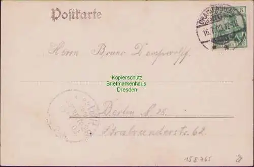 158765 AK Lehnitzsee 1903 Gruss von der Strandhalle