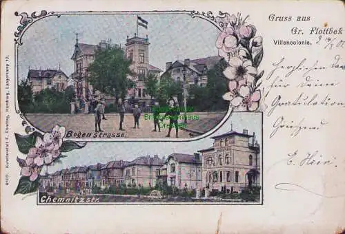 153814 AK Gr. Flottbek 1901 Villencolonie Bogenstraße Chemnitzstr.