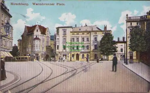 153845 AK Hirschberg 1913 Warmbrunner Platz