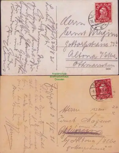 153800 2 AK Zoppot Sopot Seesteg mit Kurhaus und Warmbad 1921
