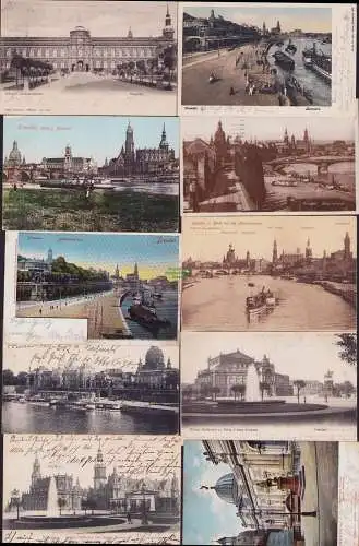 153871 10 AK Dresden Blick v. Marienbrücke Friedrich August-Brücke Frauenkirche