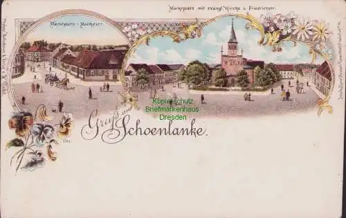 153849 AK Trzcianka Schönlanke Litho um 1900 Markt Moltkestr: