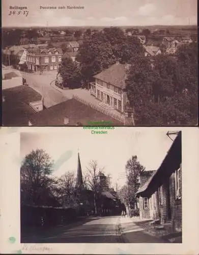 153832 2 AK Rellingen i. Holstein 1937 Panorama nach Nordosten Fotokarte Kirche