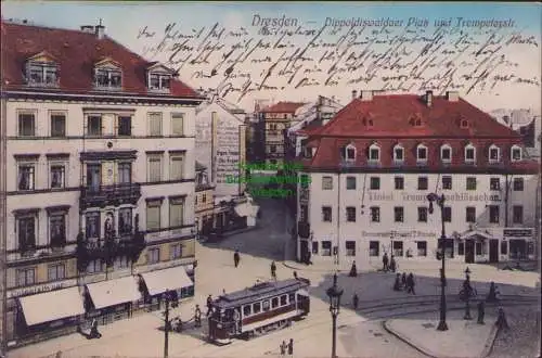 158547 AK Dresden um 1910 Dippoldiswaldaer Platz Trompeterstraße Hotel Trompeter