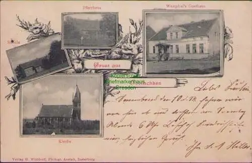 158542 AK Obehlischken Opr. 1901 Selenzowo  Kirche Schule Pfarrhaus Gasthaus