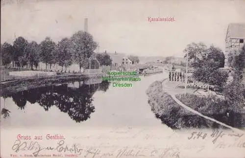 153922 AK Genthin Kanalansicht 1904