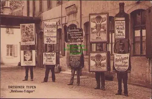 158544 AK Dresden um 1906 Dresdner Typen Reklame Träger Verlag Brauneis Nr. 20