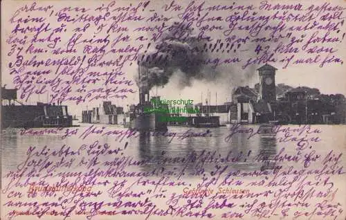 153808 AK Brunsbüttelkoog Geöffnete Schleusen 1904