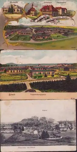 153836 3 AK Bitsch Lothringen 1916 Panorama Truppenübungsplatz Arbeitskommando