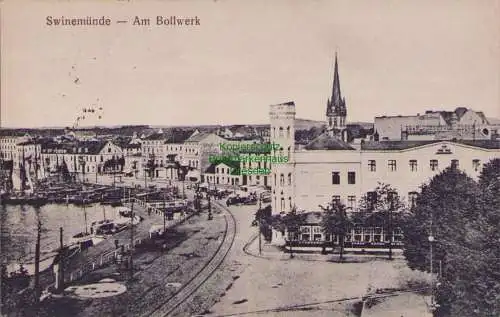 153756 AK Swinemünde Am Bollwerk 1920