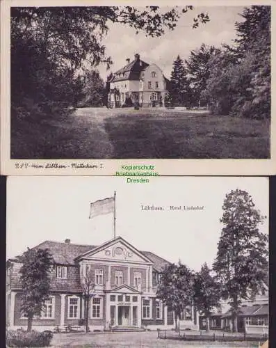153516 2 AK NSU-Heim Lübtheen Mütterheim um 1930 Hotel Lindenhof