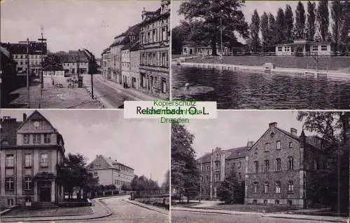 153626 AK Reichenbach O.-L. 1961 4 Ansichten mit Freibad