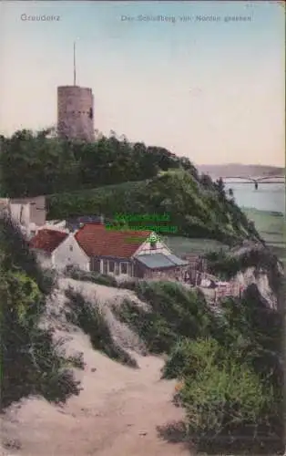 153574 AK Graudenz 1907 Grudiaz Der Schloßberg von Norden gesehen