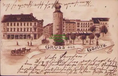 153622 AK Görlitz Marienplatz 1902 Litho
