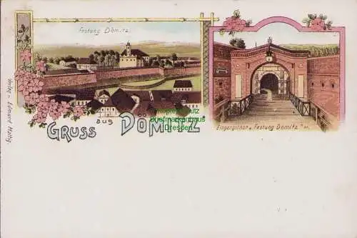 153658 AK Litho Eingangsthor Festung Dömitz i. M. 1900