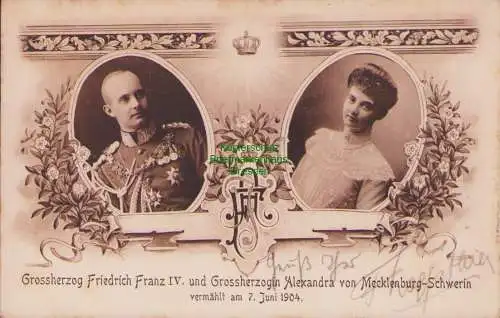 153657 AK Grossherzog Friedrich Franz IV. und Grossherzogin Alexandra v. Mecklen