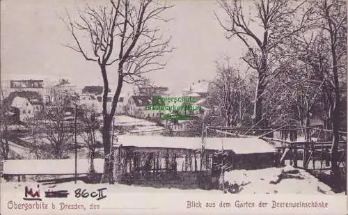 153714 AK Obergorbitz b. Dresden 1918 Blick aus dem Garten der Beerenweinschänke