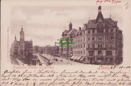 153711 AK Dresden Löbtau 1900 Plauensche Strasse mit Rathaus