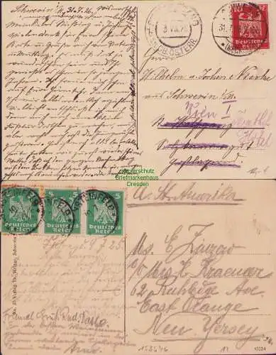 153546 2 AK Fähre bei Schwerin Partie Störkanal 1924 1926