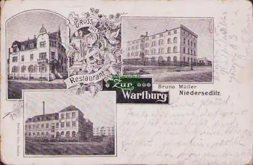 153699 AK Dresden Niedersedlitz um 1900 Restaurant Zur Wartburg Bruno Müller