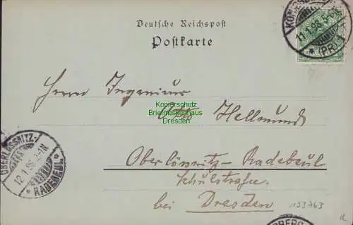 153763 AK Königsberg 1898 Schlossteich Mondscheinkarte