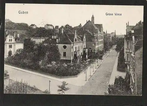 22206 AK Guben Straße   Grüne Wiese ", gelaufen Feldpost 1915"