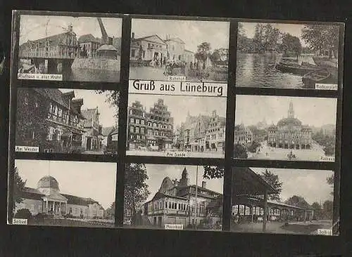 22480 AK Lüneburg 1931 Bahnhof Kaufhaus alter Kran Solöbad Moorbad Badeanstalt