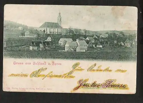 21854 AK Sohland a. Spree um 1900 Panorama mit Kirche