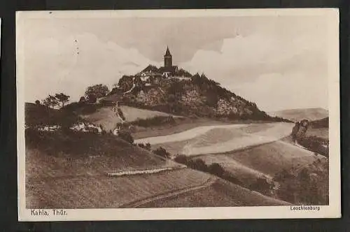 20325 AK Kahla Thür. Leuchtenburg Landpoststempel Seitenroda über Kahla  1935