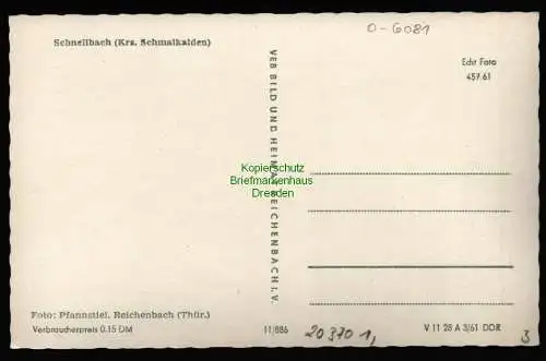 20370 AK Schnellbach Kreis Schmalkalden , ungelaufen ca 1961