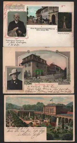 151519 3 AK Bad Kissingen Obere Saline 1906 Fürst Bismarck vor seiner Wohnung