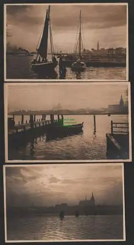 151645 3 AK Rostock um 1930 Hafenansichten Panorama
