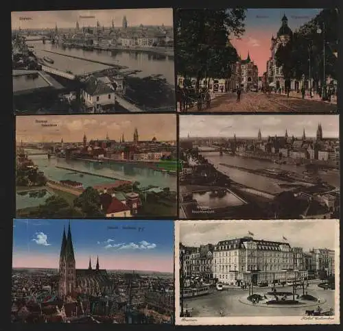 151700 6 AK Bremen Sögestraße 1917 Panorama 1927 Hotel Columbus 1936