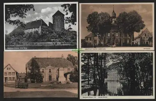 151048 4 AK Neustadt-Glewe Rathaus um 1930 Neues Schloss Alte Burg FDJ Heim 1958