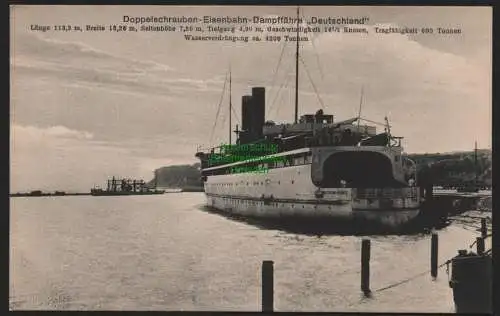 151120 AK Sassnitz Doppelschrauben Eisenbahn Dampffähre Deutschland um 1910
